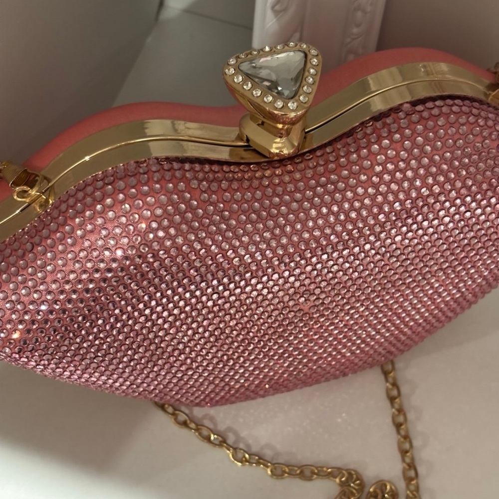 Pink Rhinestone Clutch Bag - Picture 2 of 4